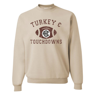 Monogrammed 'Turkey & Touchdowns' Crewneck Sweatshirt