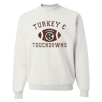 Monogrammed 'Turkey & Touchdowns' Crewneck Sweatshirt