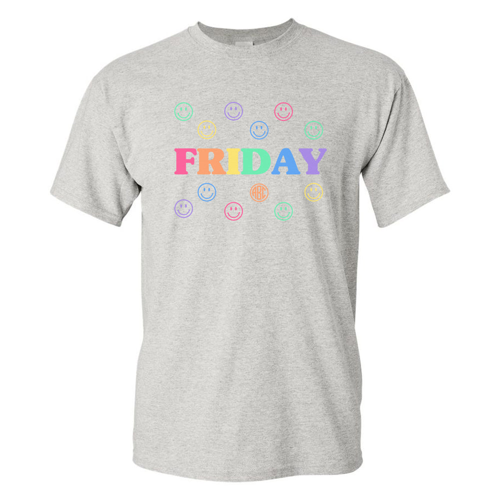 Monogrammed 'Smile, It's Friday' Basic T-Shirt