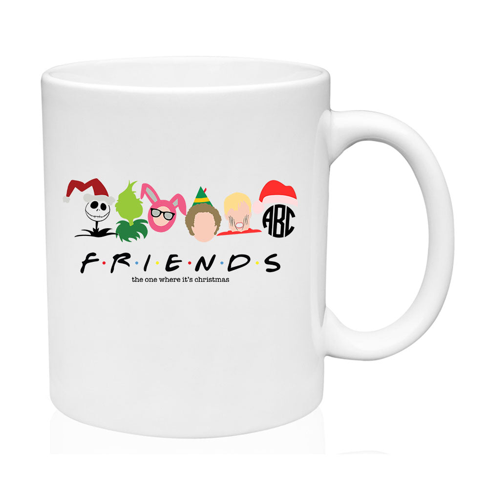 Monogrammed 'Friends Christmas' Mug