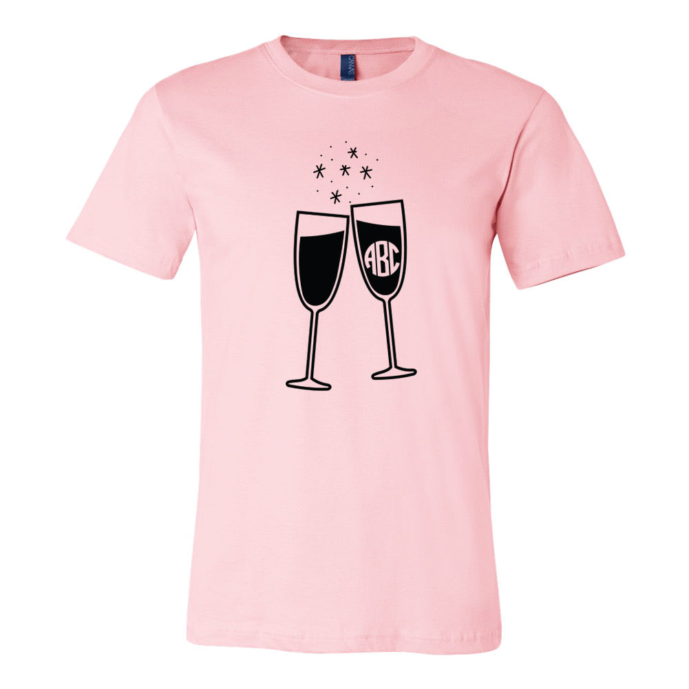 Bella T-Shirt with Monogram and Champagne GLasses