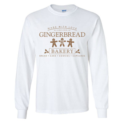 Monogrammed 'Gingerbread Bakery' Basic Long Sleeve T-Shirt