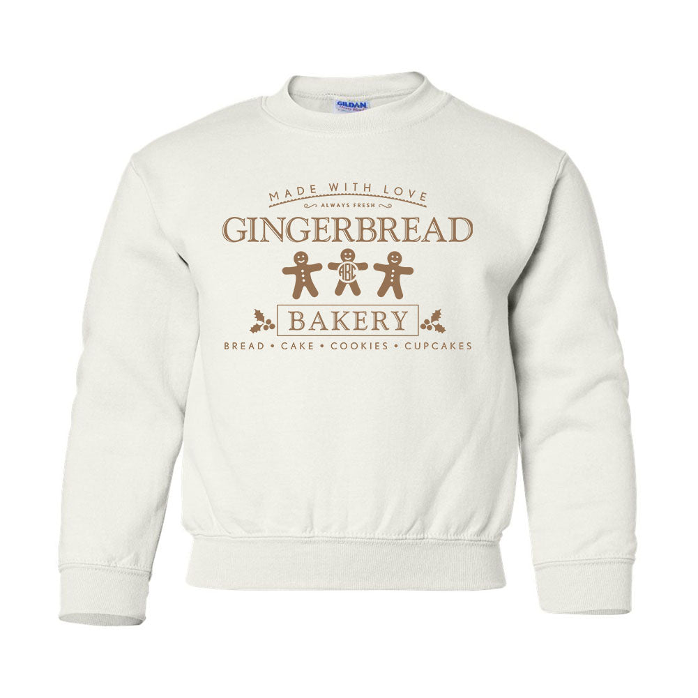 Kids Monogrammed 'Gingerbread Bakery' Crewneck Sweatshirt