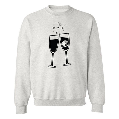 Monogrammed 'Champagne Glasses' Crewneck Sweatshirt