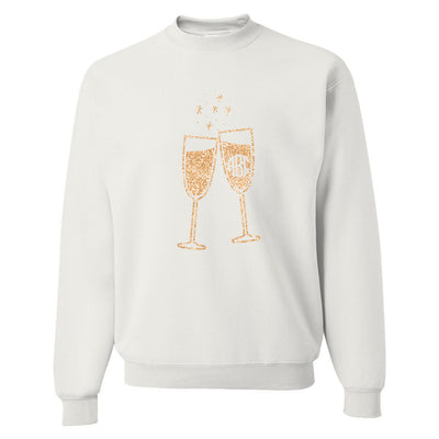 Champagne Glasses Glitter Sweatshirt