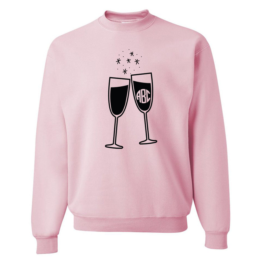 Monogrammed 'Champagne Glasses' Crewneck Sweatshirt