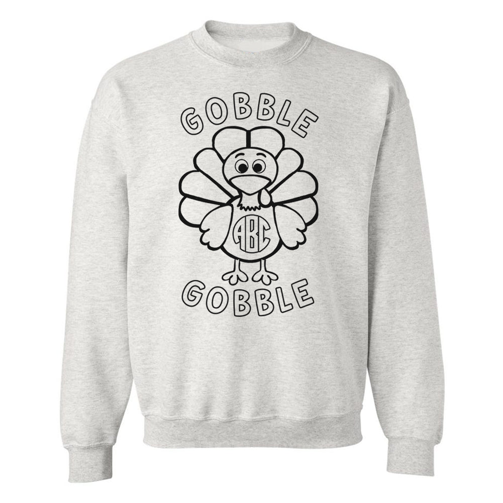 Monogrammed 'Gobble Gobble' Crewneck Sweatshirt