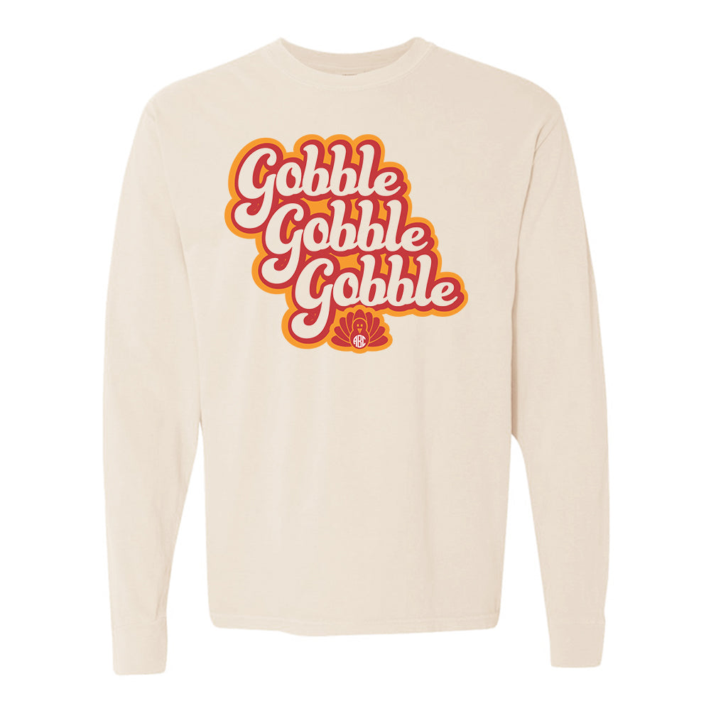 Monogrammed 'Gobble' Long Sleeve T-Shirt