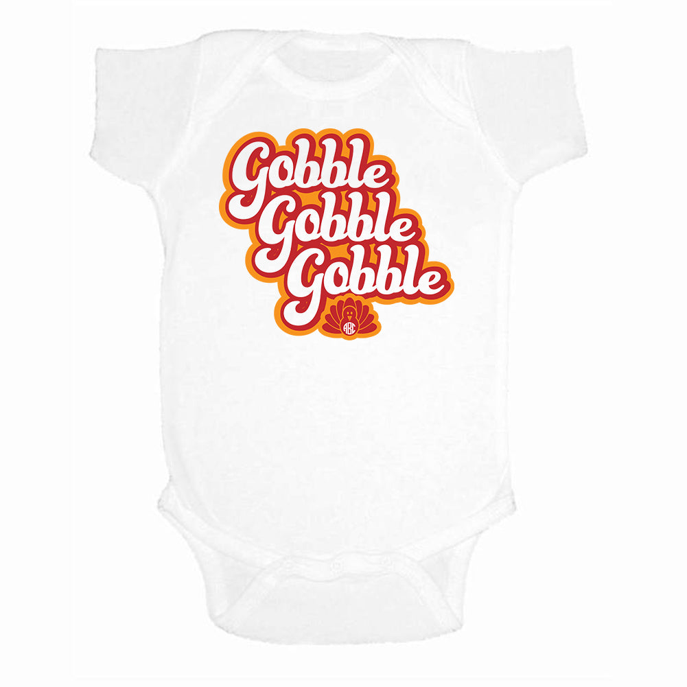 Monogrammed Infant 'Gobble Gobble' Onesie