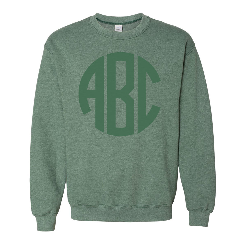 Monogrammed Big Print Heather Crewneck Sweatshirt