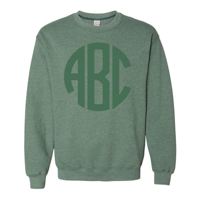 Monogrammed Big Print Heather Crewneck Sweatshirt