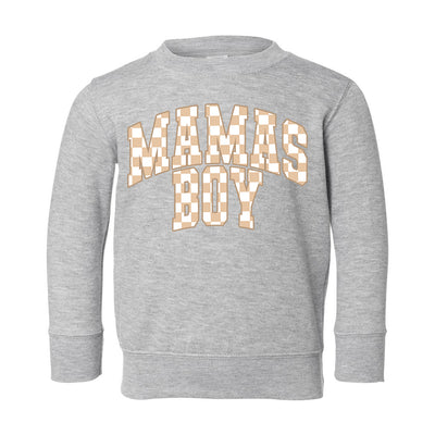 Toddler 'Mini/Mama's Boy Tan Check' Crewneck Sweatshirt