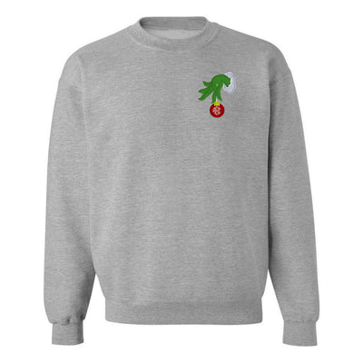Monogrammed Grinch Hand Crewneck Sweatshirt