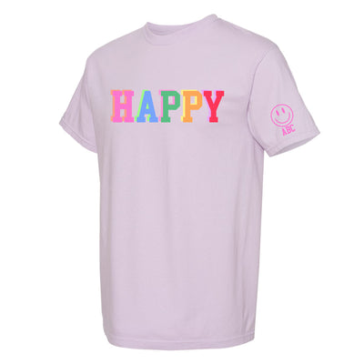 Initialed Colorful Block 'Happy' Tee