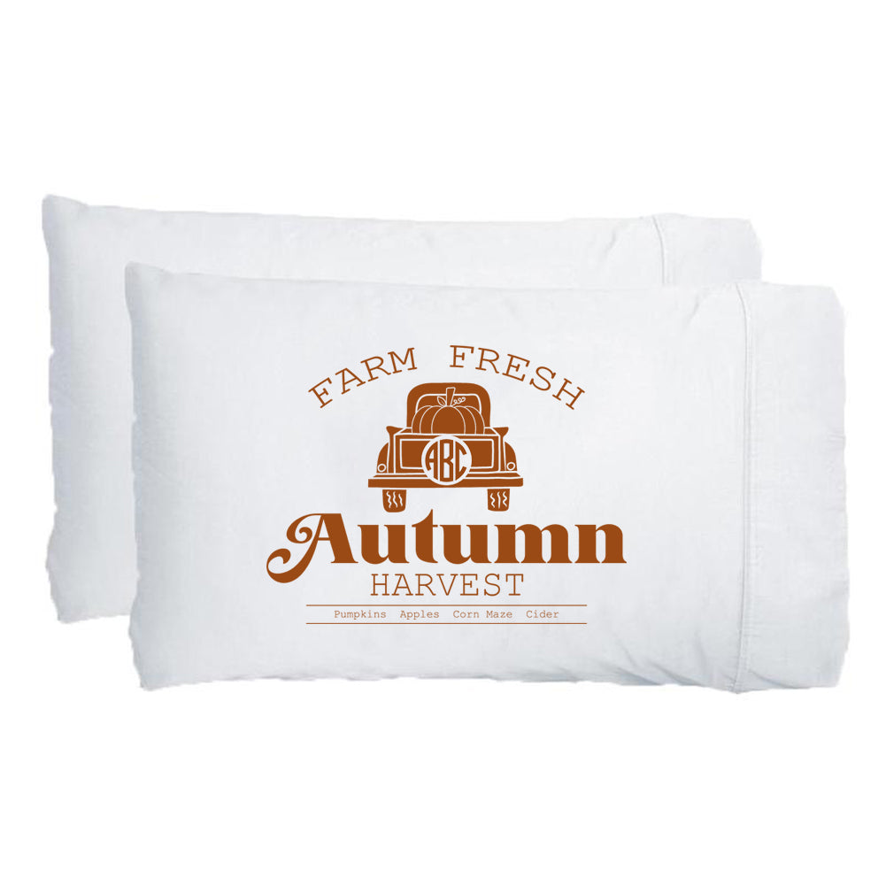 Monogrammed 'Autumn Harvest' Pillowcase Set