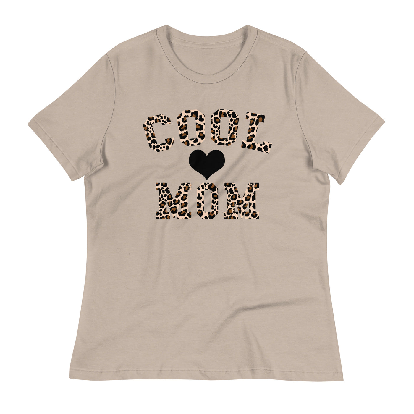 'Cool Mom' leopard print women's relaxed tee
