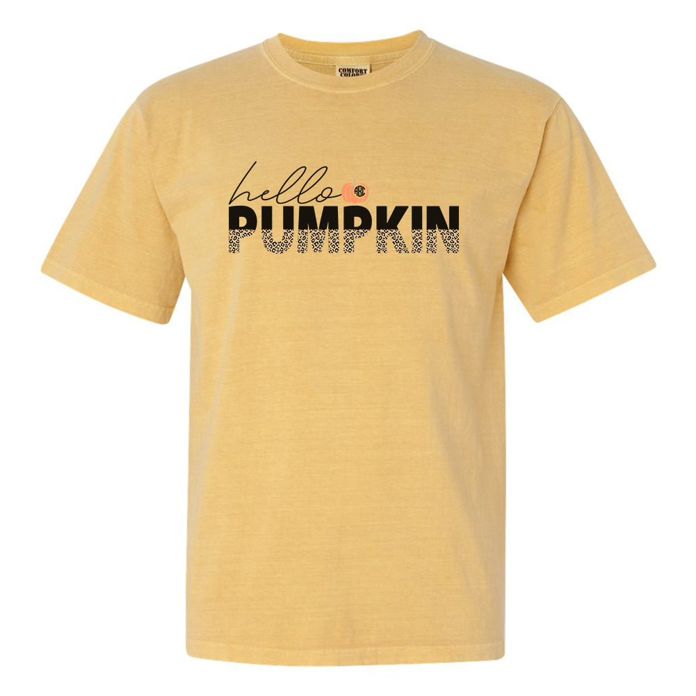 Monogrammed 'Hello Pumpkin' Leopard T-Shirt