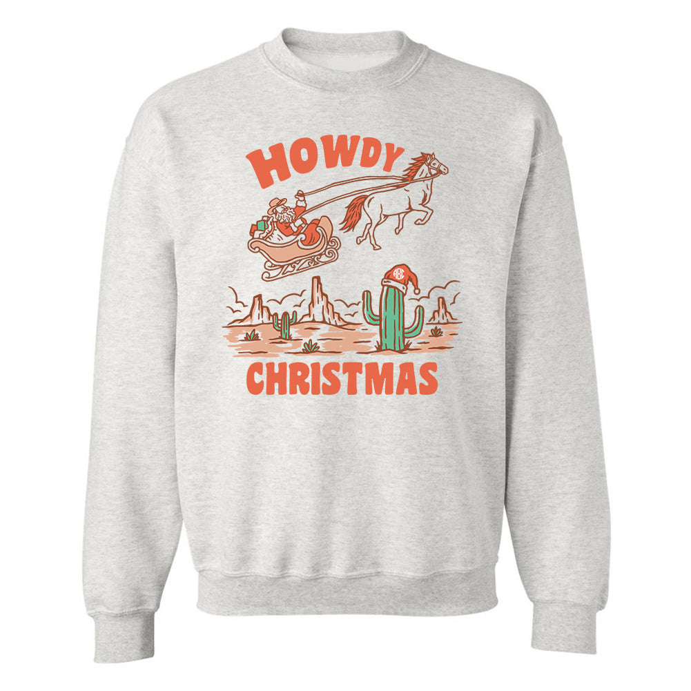 Monogrammed 'Howdy Christmas' Crewneck Sweatshirt