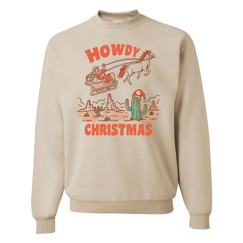 Monogrammed 'Howdy Christmas' Crewneck Sweatshirt