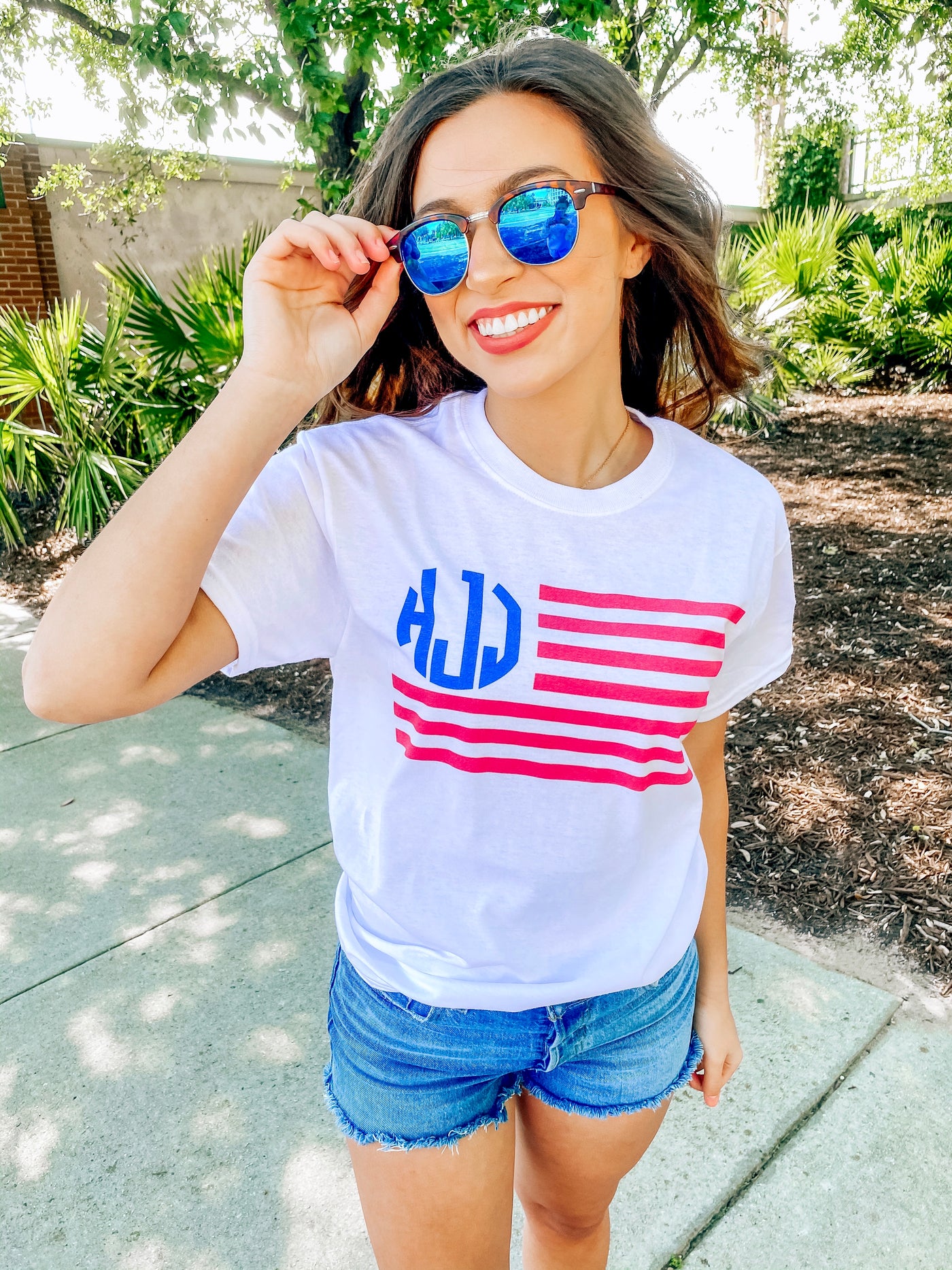 Monogrammed American Flag T-shirt Fourth of July