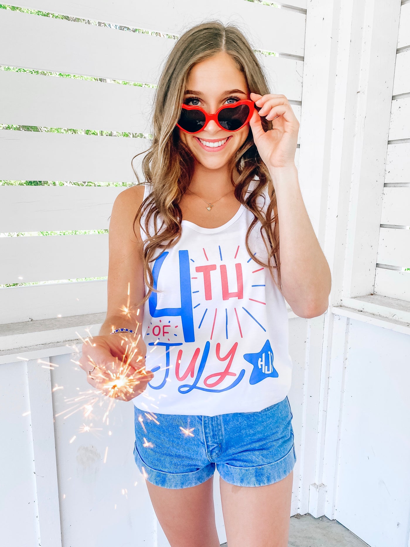Monogrammed Fourth of July Tank Top