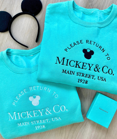 'Return To Mickey & Co.' Embroidered Crewneck Sweatshirt