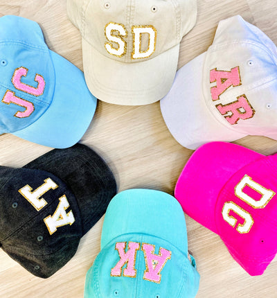Initialed Letter Patch Baseball Hat