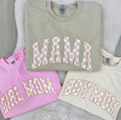 'Mama Tan Check' Crewneck Sweatshirt