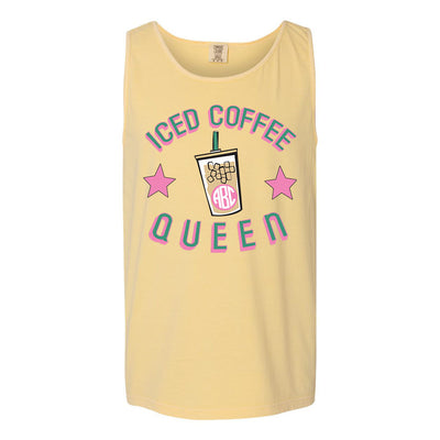 Monogrammed 'Iced Coffee Queen' Comfort Colors Tank Top
