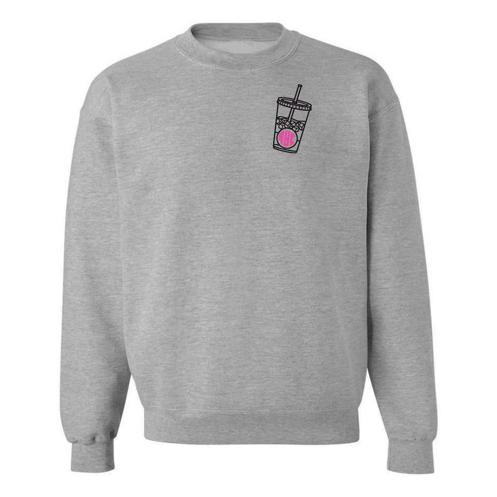 Monogrammed Iced Coffee Crewneck Sweatshirt