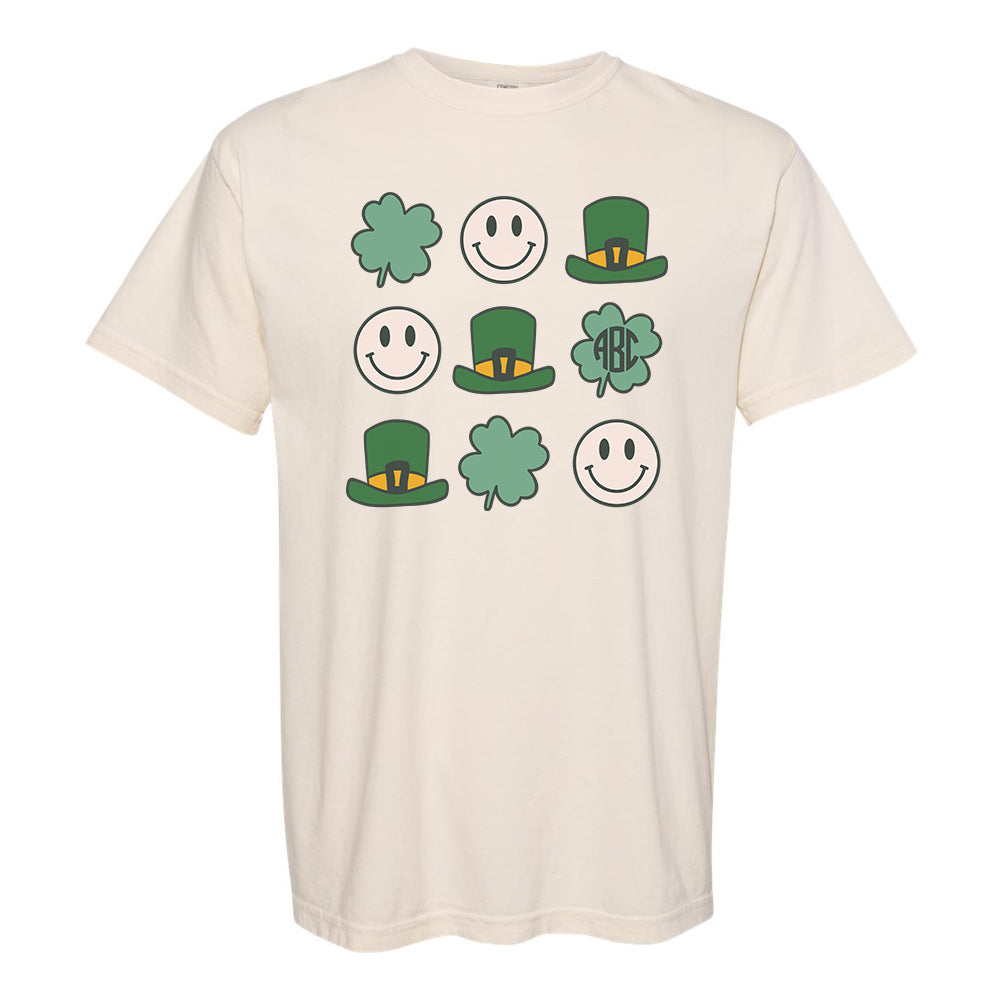 Monogrammed 'Leprechaun, Shamrock & Smileys' T-Shirt