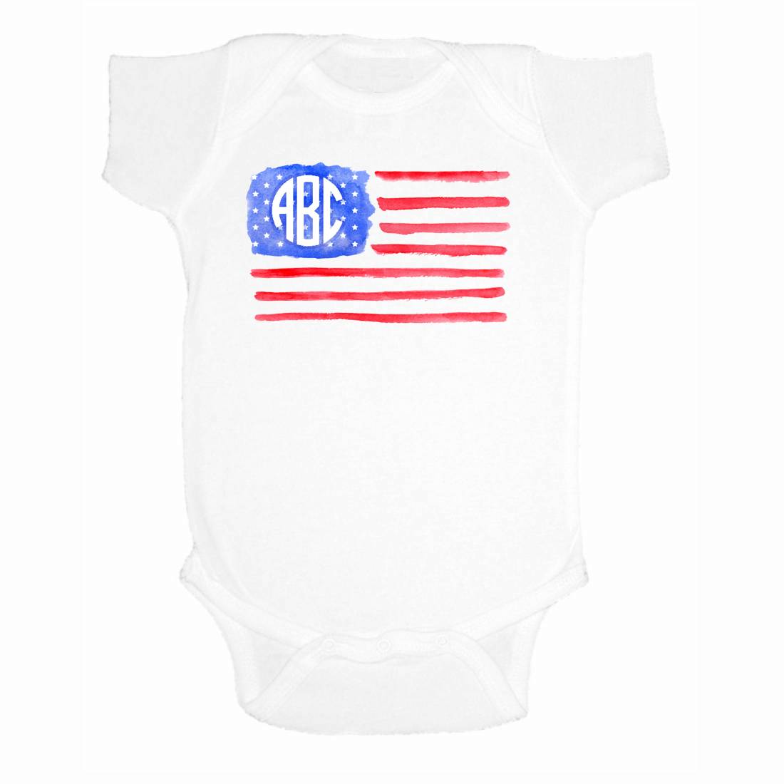 American Flag Monogram for Infants