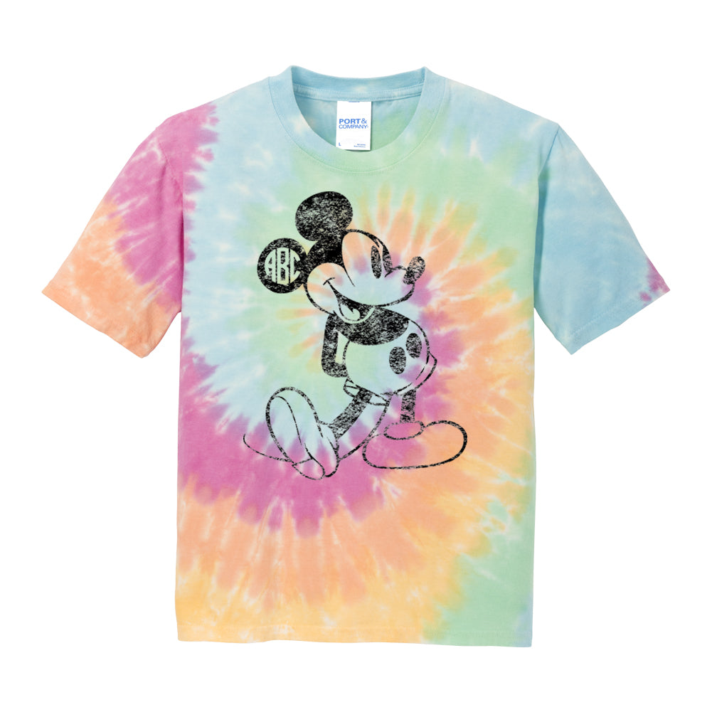 Kids Monogrammed 'Vintage Mickey' Tie Dye T-Shirt