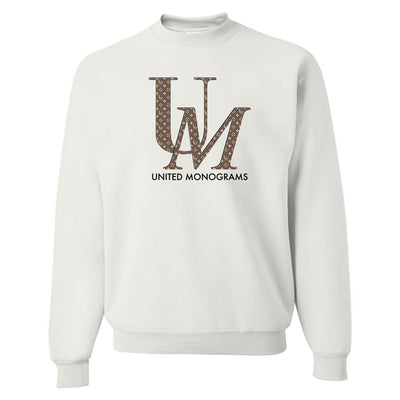 UM Brown Designer Pattern Crewneck Sweatshirt