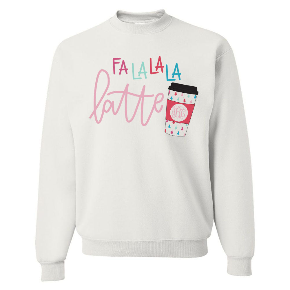 Monogrammed 'Fa La La La Latte' Crewneck Sweatshirt