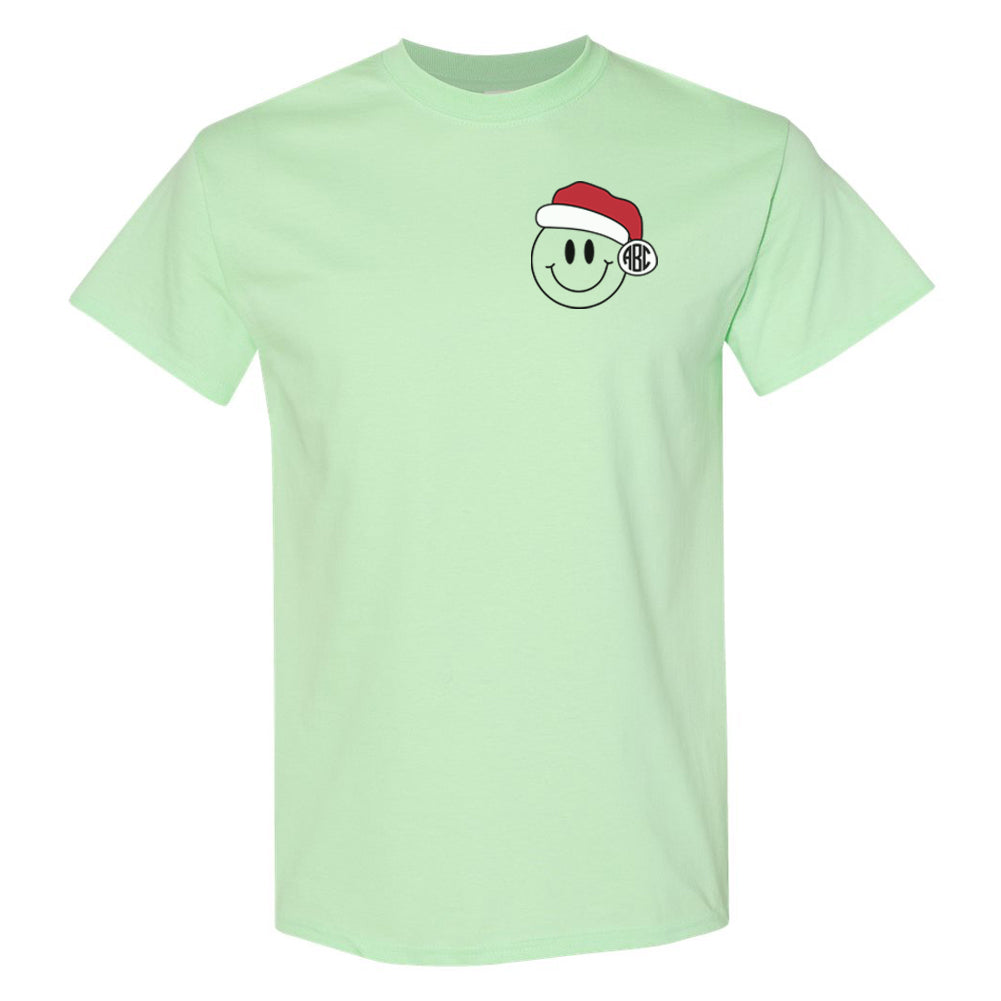 Monogrammed 'Smiley Santa' Basic T-Shirt