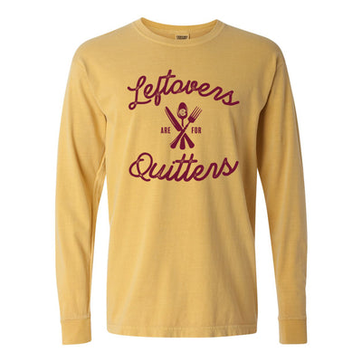 Monogrammed 'Leftovers Are For Quitters' Long Sleeve T-Shirt