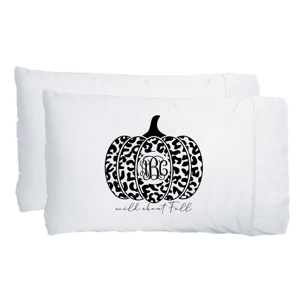 Monogrammed 'Wild About Fall' Pillowcase Set