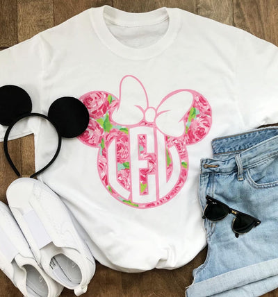 Monogrammed 'Lilly Minnie Mouse' Basic T-Shirt