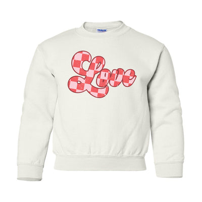 Kids 'Checkerboard Love' Crewneck Sweatshirt