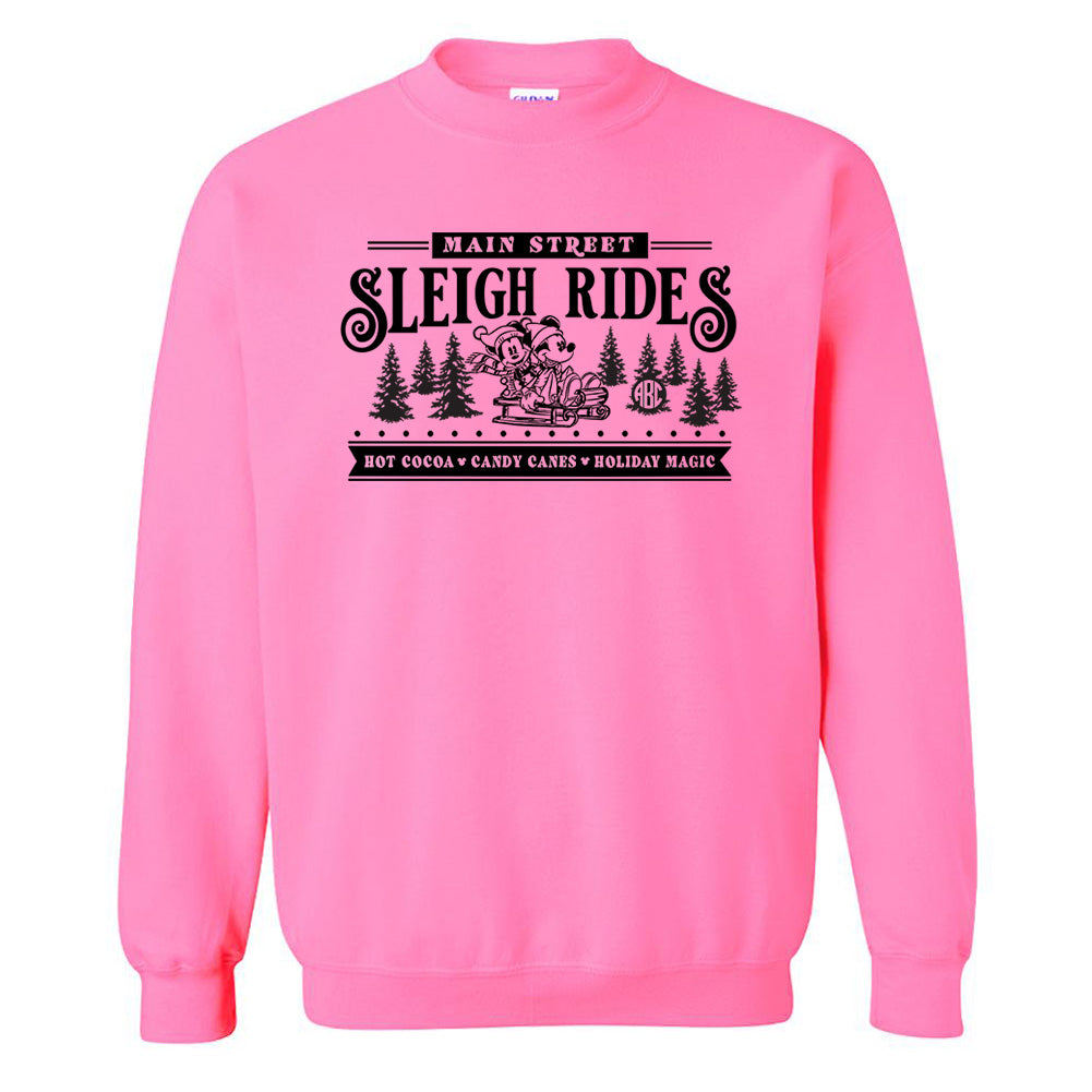 Monogrammed 'Main Street Mickey Sleigh Rides' Crewneck Sweatshirt