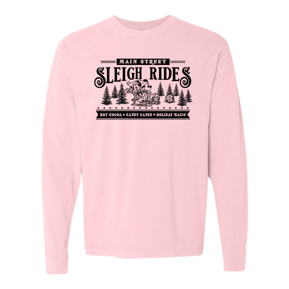 Monogrammed 'Main Street Mickey Sleigh Rides' Long Sleeve T-Shirt