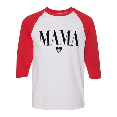 Monogrammed 'Mama Heart' Baseball Tee
