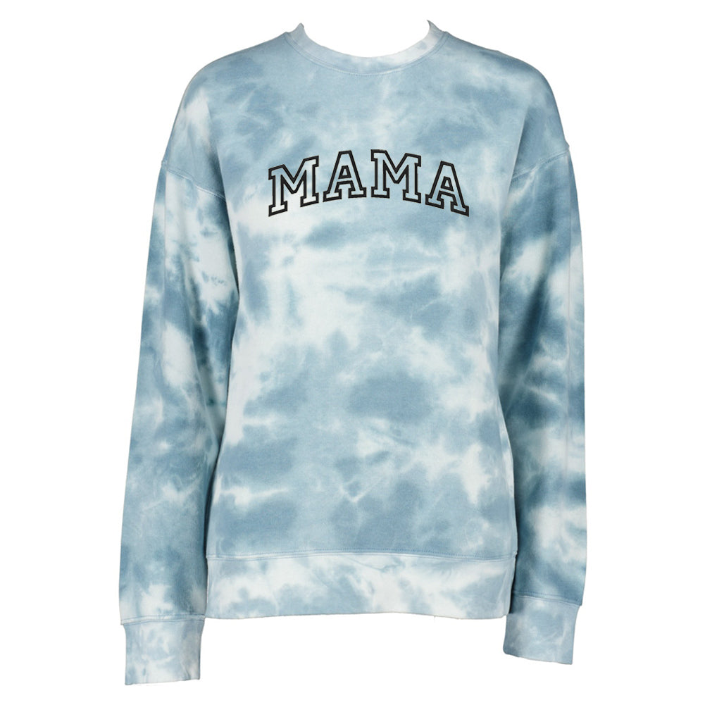Mama Varsity Tie Dye Fleece Sweatshirt