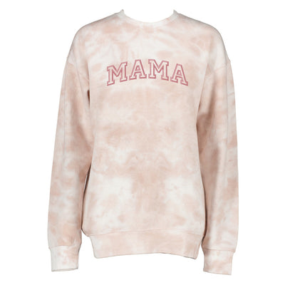 Mama Varsity Tie Dye Fleece Sweatshirt