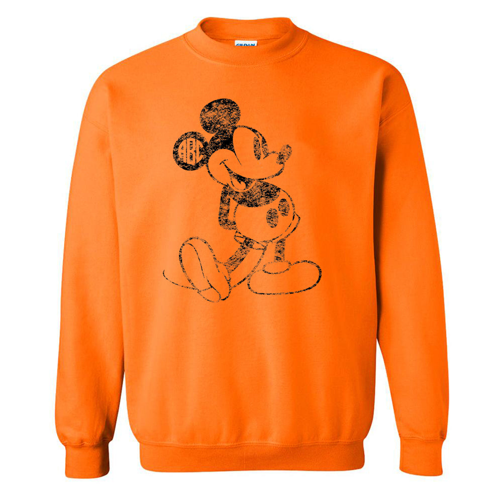 Monogrammed Neon 'Vintage Mickey' Crewneck Sweatshirt