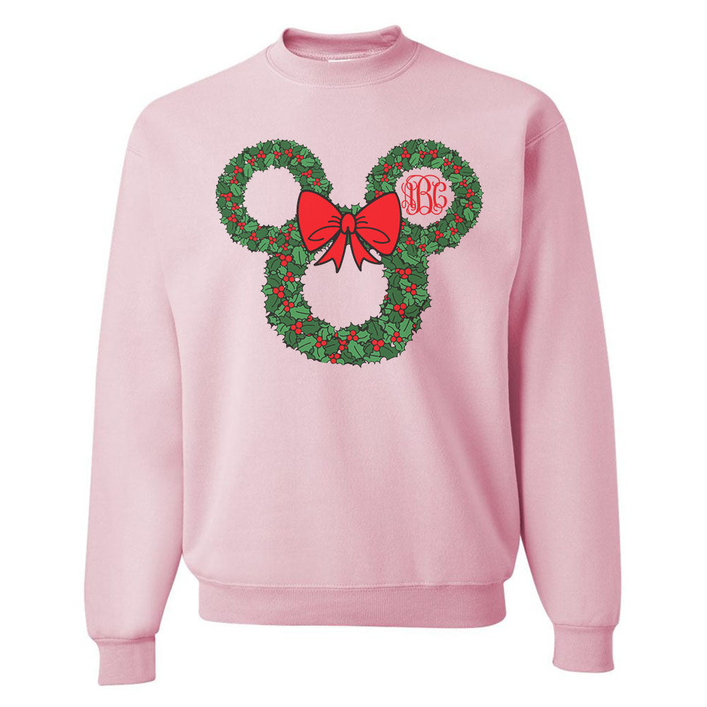 Monogrammed 'Minnie Christmas Wreath' Crewneck Sweatshirt