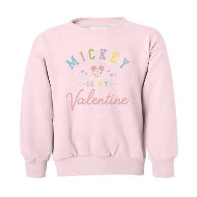 Kids Monogrammed 'Mickey Is My Valentine' Crewneck Sweatshirt