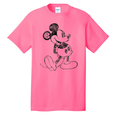 Monogrammed 'Vintage Mickey' Neon T-Shirt