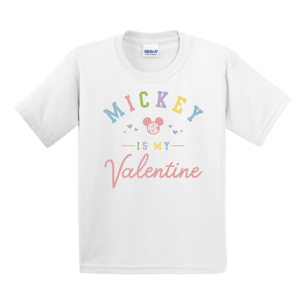 Kids Monogrammed 'Mickey Is My Valentine' T-Shirt